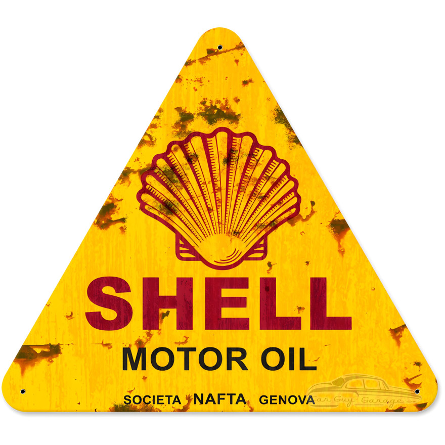 Societa Nafta Genova Grunge Metal Sign - 15" x 16"