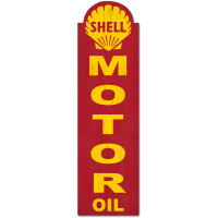 Shell Motor Oil Grunge Metal Sign - 8" x 30"