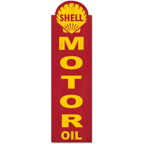 Shell Motor Oil Grunge Metal Sign - 8" x 30"