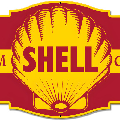 Premium Shell Gasoline Metal Sign - Vintage Style, 27