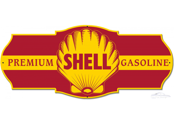 Premium Shell Gasoline Metal Sign - 27" x 11"