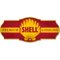 Premium Shell Gasoline Grunge Metal Sign - 27" x 11"