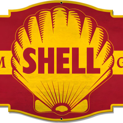 Premium Shell Gasoline Grunge Metal Sign - Vintage Garage Decor
