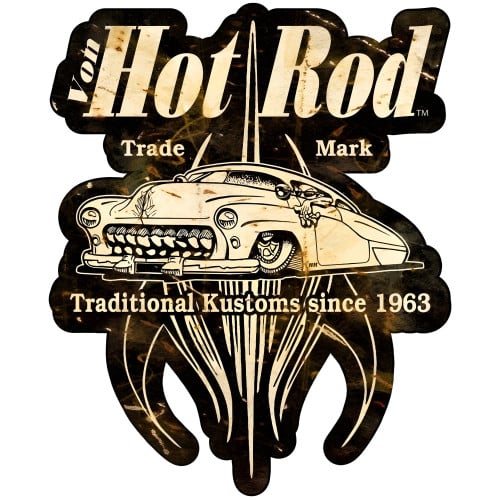 Von Hot Rod Traditional Customs Metal Sign - 16" x 15"