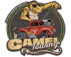 Camel Towing Metal Sign - 16" x 15"