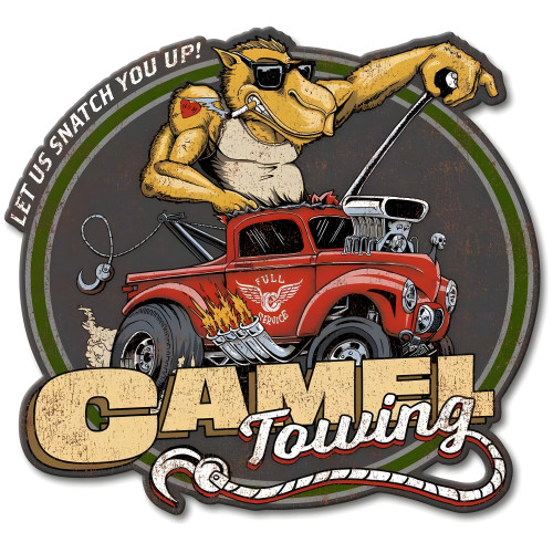 Camel Towing Metal Sign - 16" x 15"