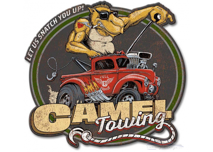 Camel Towing Metal Sign - 16" x 15"