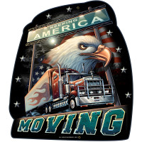 Truckers America Moving Metal Sign - 14" x 16"
