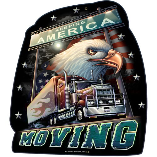 Truckers America Moving Metal Sign - 14" x 16"