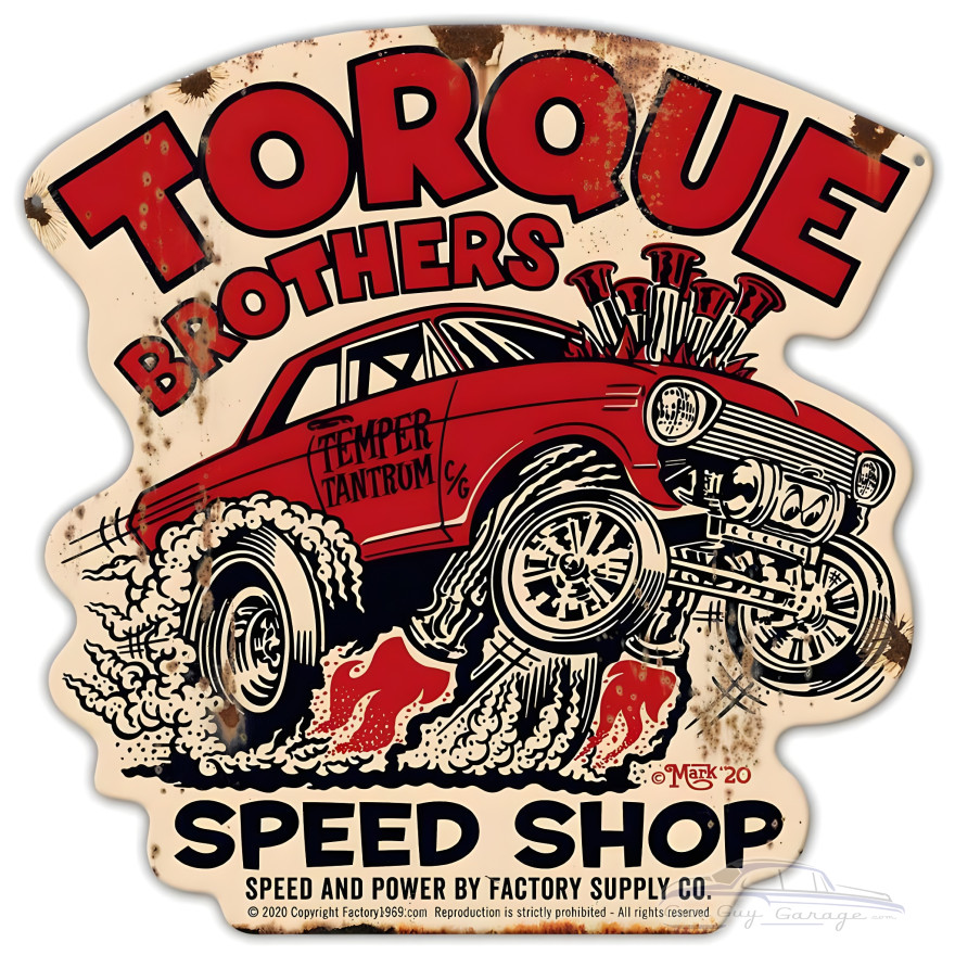 Torque Brothers 62 Nova Gasser Metal Sign - 15" x 15"