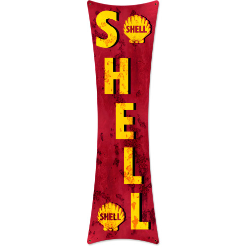 Shell Letters Grunge Metal Sign - 8" x 27"