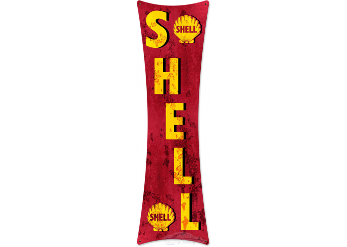 Shell Letters Grunge Metal Sign - 8" x 27"
