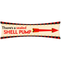 Shell There Seal Shell Pump Metal Sign - 27" x 8"