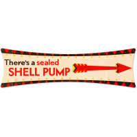 Shell There Seal Shell Pump Grunge Metal Sign - 27" x 8"