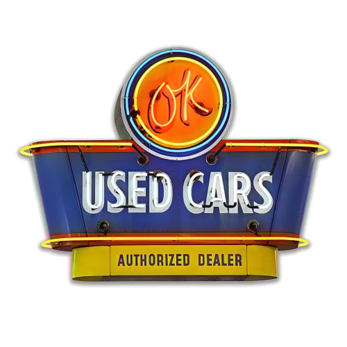 1950's OK Used Cars Metal Sign - 18" x 12"