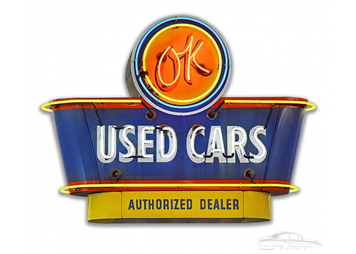 1950's OK Used Cars Metal Sign
