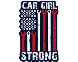Car Girl Strong Metal Sign