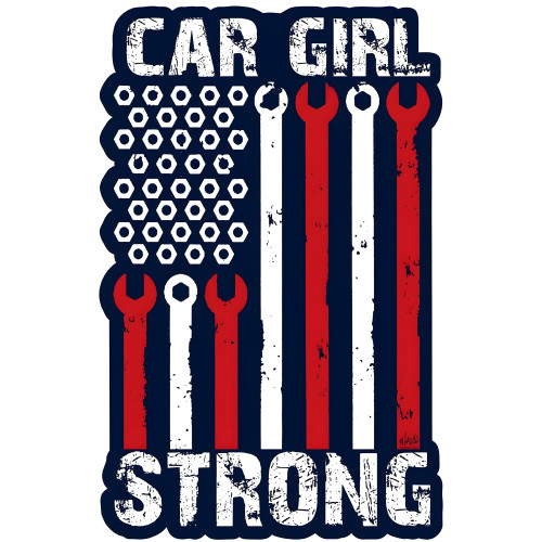 Car Girl Strong Metal Sign - 12" x 18" Custom Shape