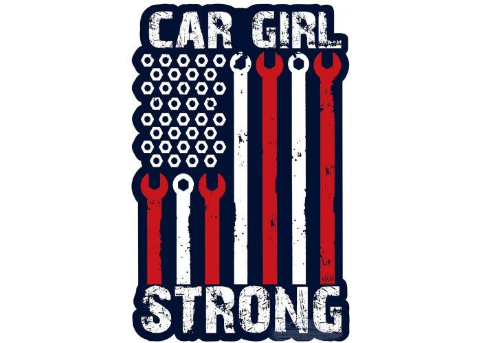 Car Girl Strong Metal Sign