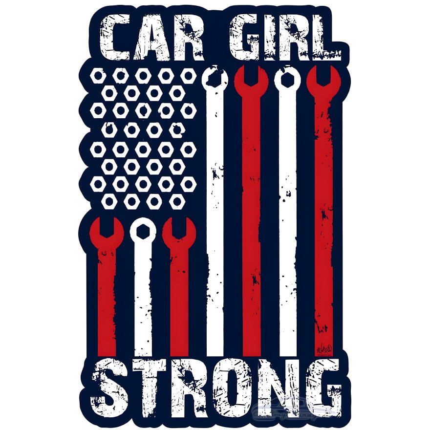 Car Girl Strong Metal Sign - 12" x 18" Custom Shape