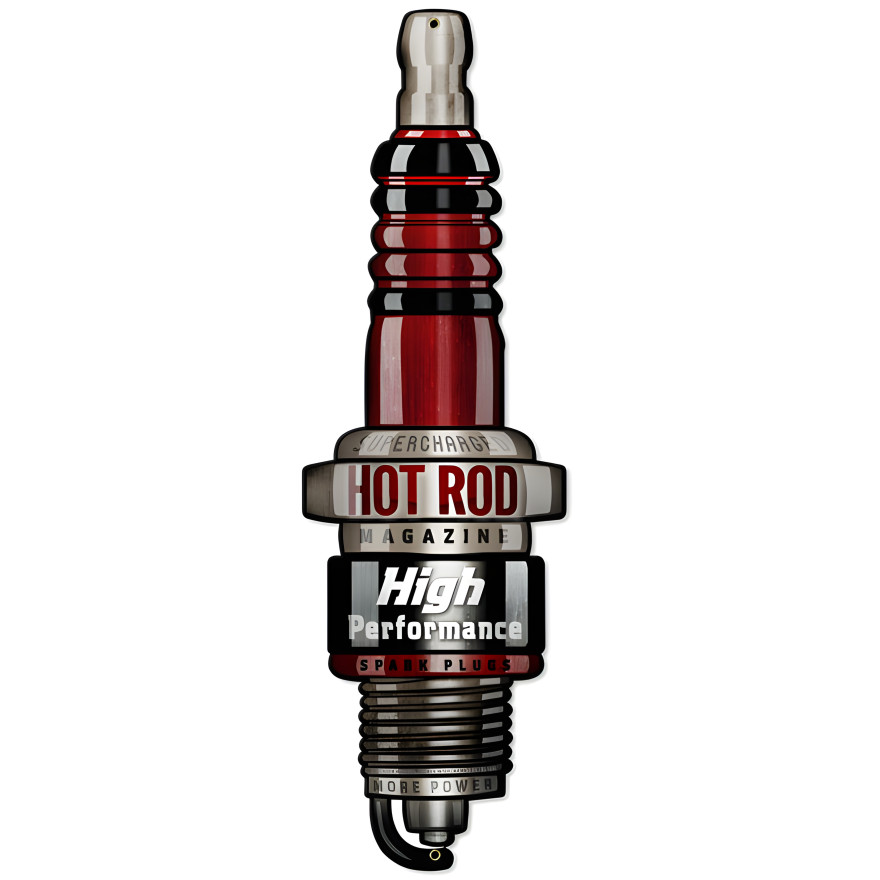 Spark Plug Metal Sign - 7" x 31"