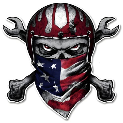LETH214 - Skull Helmet Metal Sign