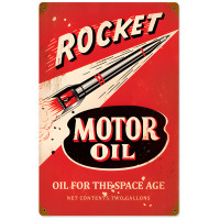 Rocket Motor Oil Metal Sign - 12" x 18"