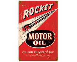 Rocket Motor Oil Metal Sign - 12" x 18"
