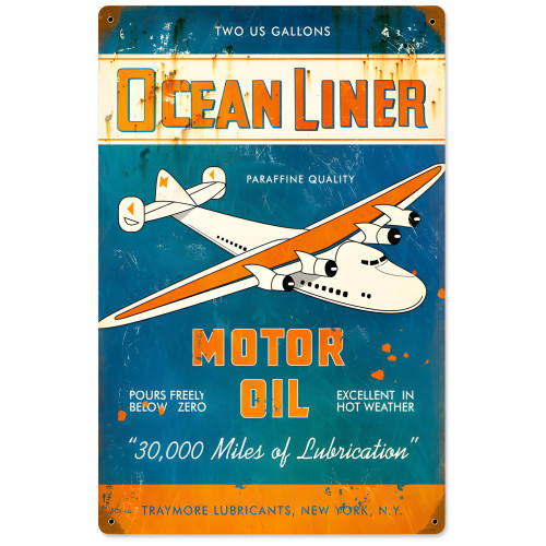 Ocean Liner Oil Metal Sign - 12" x 18"
