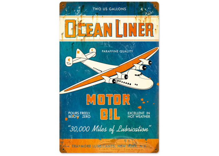 Ocean Liner Oil Metal Sign