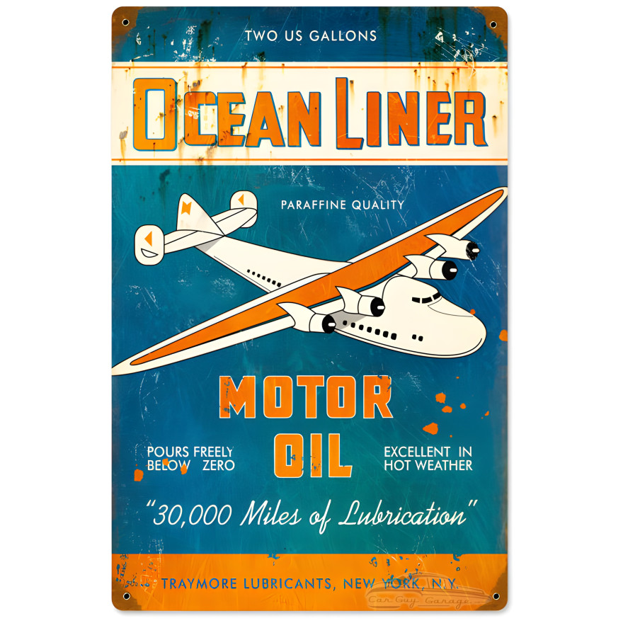 Ocean Liner Oil Metal Sign - 12" x 18"
