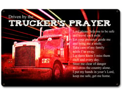 Trucker's Prayer Metal Sign - 18" x 12"