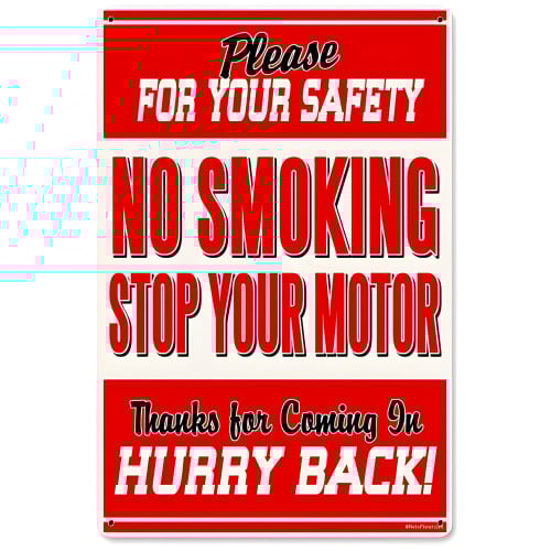 No Smoking Metal Sign - 18" x 12"