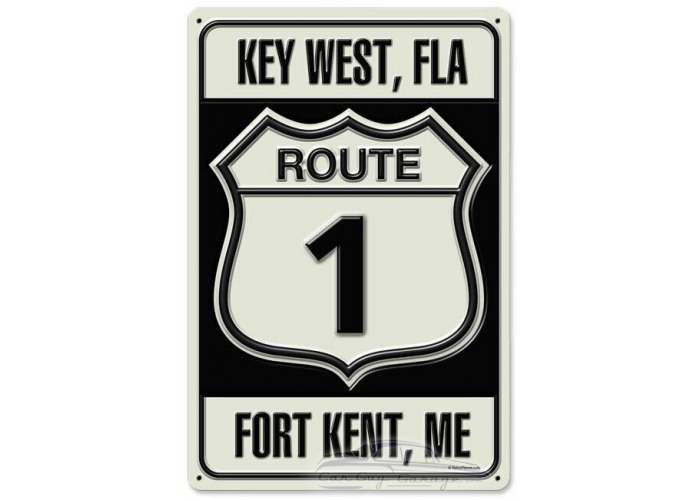 Route 1 Metal Sign - 18" x 12"