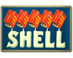 Shell Liquid Text Metal Sign