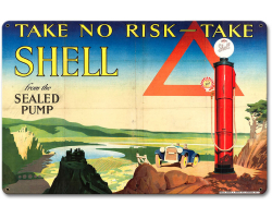 Shell Power Pace Metal Sign - 12" x 18"