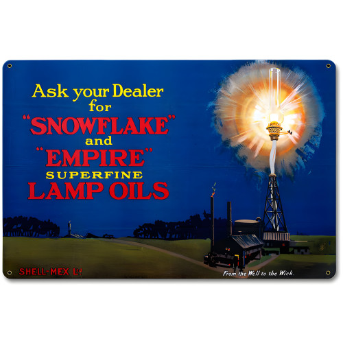 Shell Lamp Oils Metal Sign - 12" x 18"