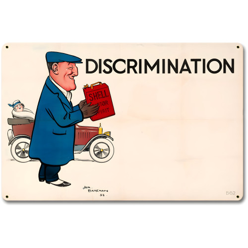 Discrimination Bateman Shell Metal Sign - 18" x 12"