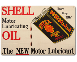 Shell Motor Lubricating Oil Metal Sign - 12" x 18"