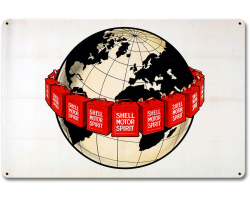 Around the World Shell Metal Sign - 18" x 12"