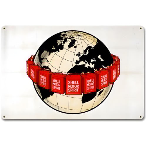 Around the World Shell Metal Sign - 18" x 12"