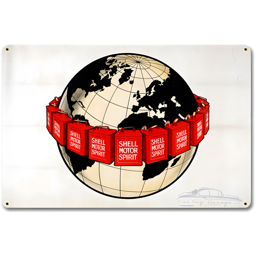 Around the World Shell Metal Sign - 18" x 12"