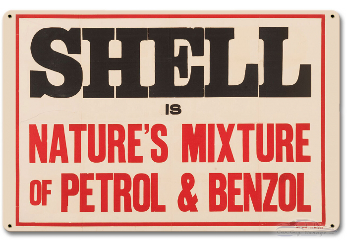 Shell Natural Petrol Benzol Metal Sign