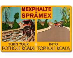 Pothole Roads Metal Sign - 18" x 12"