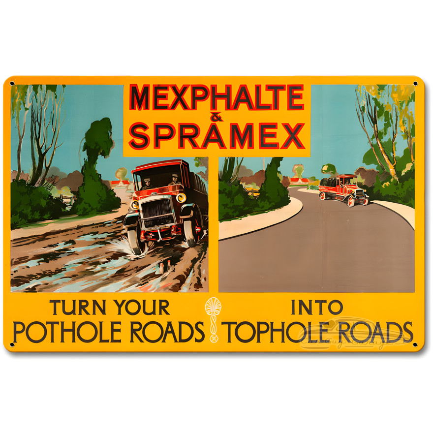 Pothole Roads Metal Sign - 18" x 12"