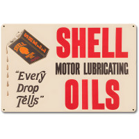 Shell Black Can Oil Metal Sign - 12" x 18"