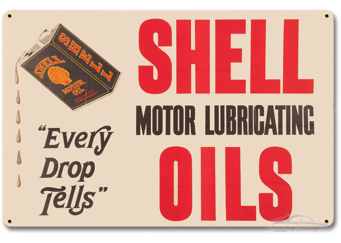 Shell Black Can Oil Metal Sign