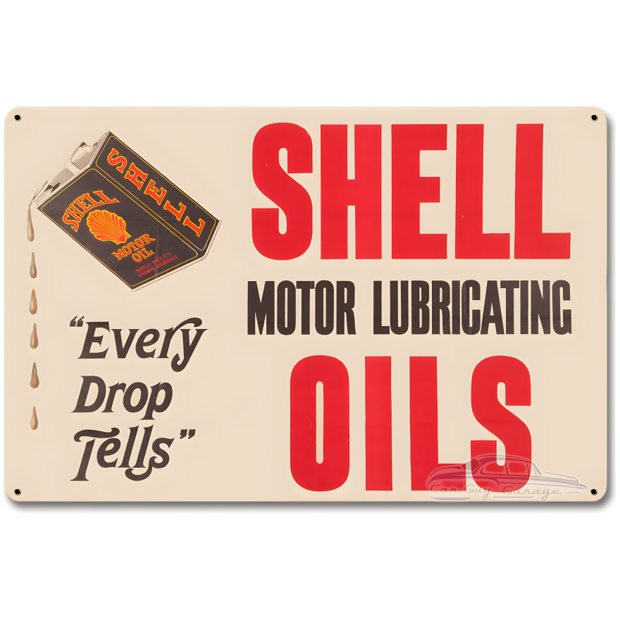Shell Black Can Oil Metal Sign - 12" x 18"