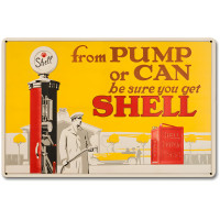 Pump Can Shell Metal Sign - 18" x 12"