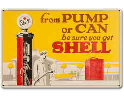 Pump Can Shell Metal Sign - 18" x 12"